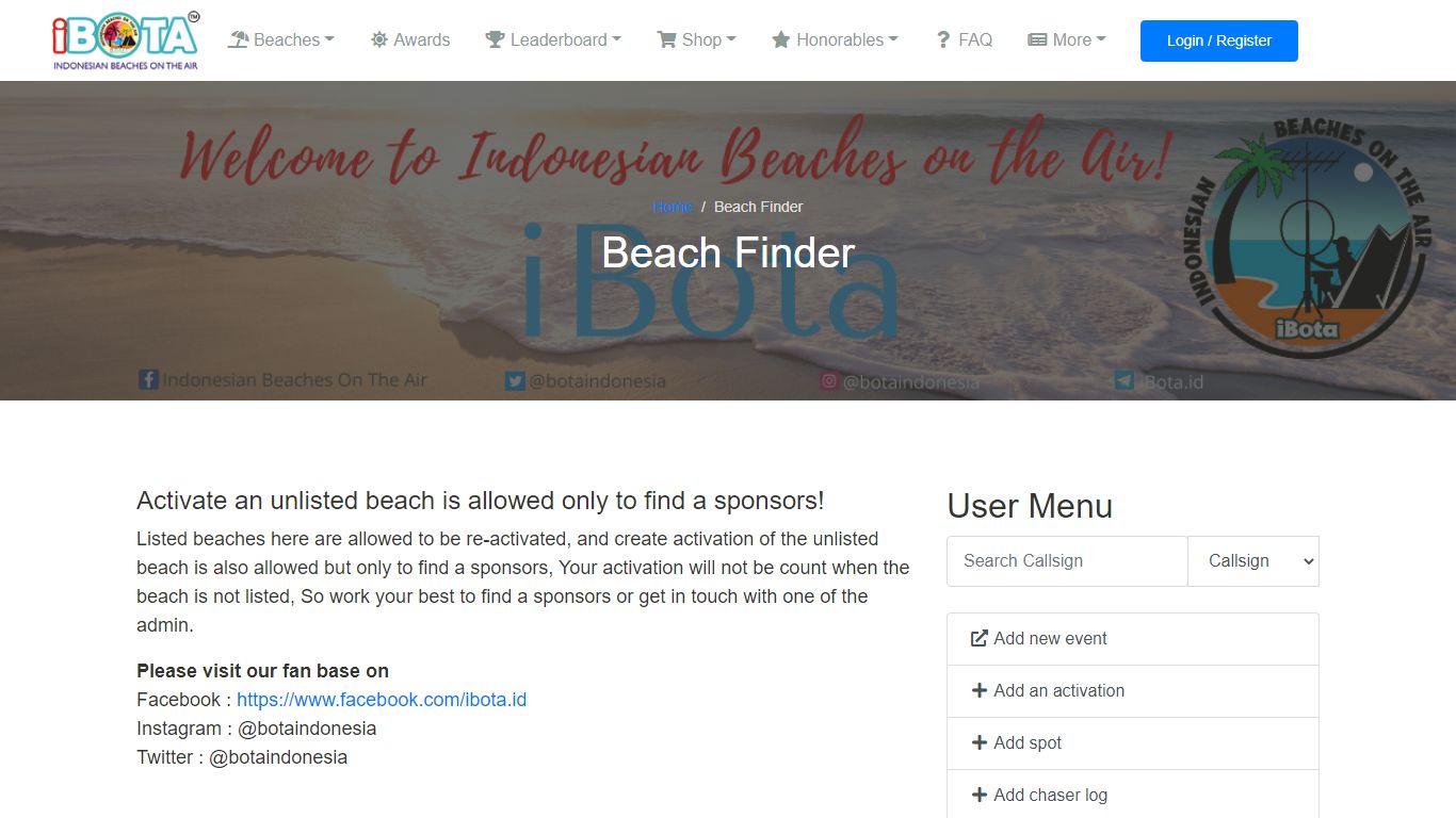 Beach Finder - Indonesian Beaches On The Air | IBOTA